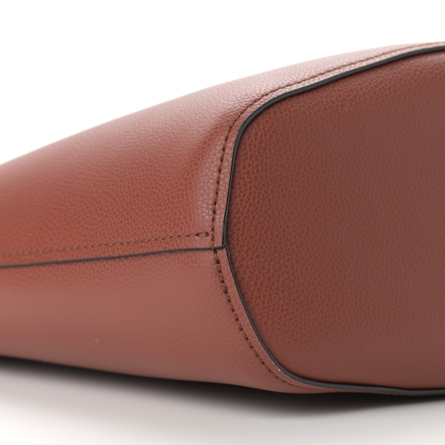 Smooth Grained Calfskin Medium Aby Tote Sepia Brown