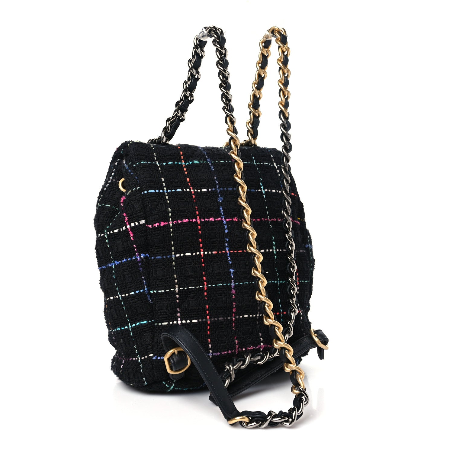Chanel Tweed Quilted Chanel 19 Backpack Black Multicolor 3 of 10