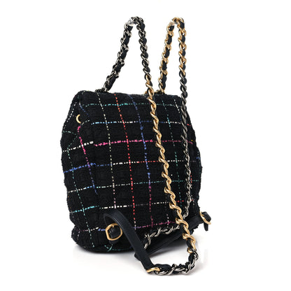 Chanel Tweed Quilted Chanel 19 Backpack Black Multicolor 3 of 10