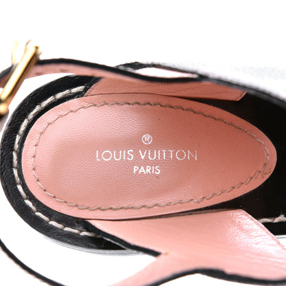 Louis Vuitton Calfskin Damier Ebene Passenger Heeled Sandals 39 8 of 12
