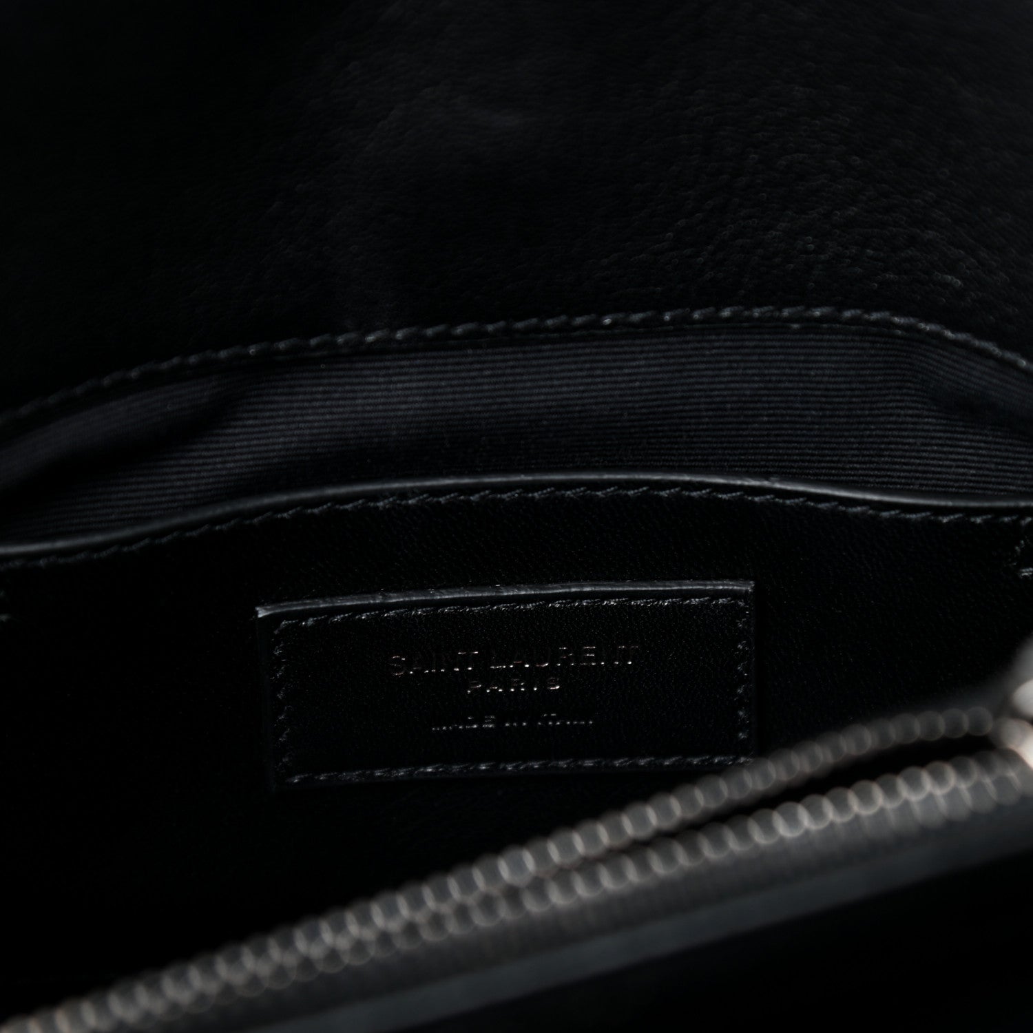 Saint Laurent Sheepskin Matelasse Chevron Monogram Medium College Bag Black 7 of 10
