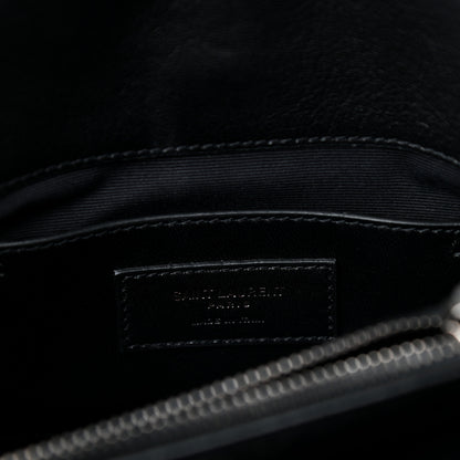 Saint Laurent Sheepskin Matelasse Chevron Monogram Medium College Bag Black 7 of 10