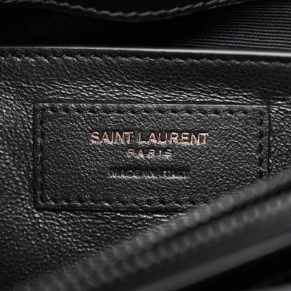 Saint Laurent Calfskin Y Quilted Monogram Monochrome Small Loulou Chain Satchel Black 5 of 9