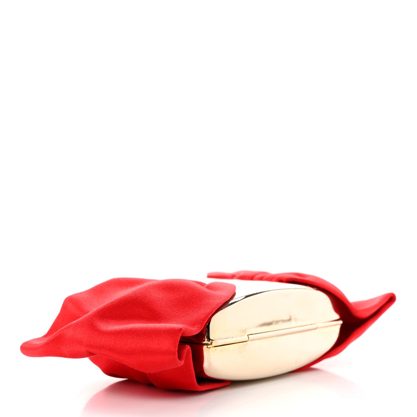 Satin Bow Clutch Red