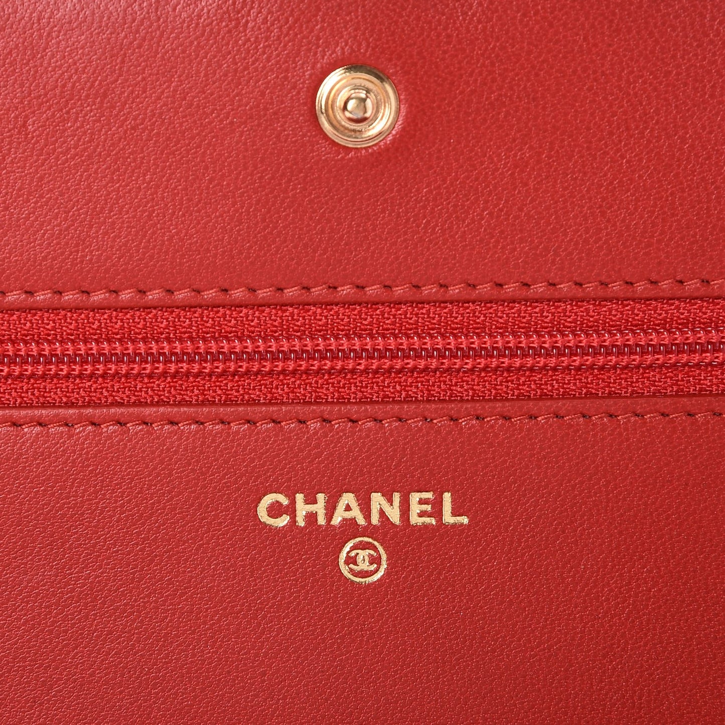 Lambskin Quilted Boy Wallet On Chain WOC Red