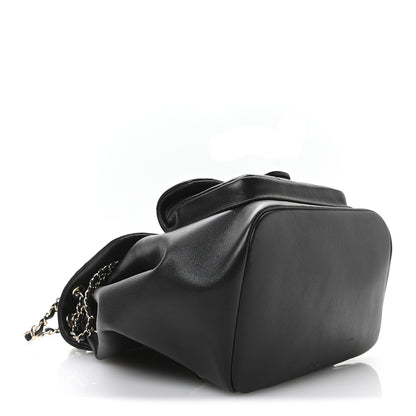 Chanel Lambskin Quilted Large Duma Drawstring Backpack Black 4 of 10