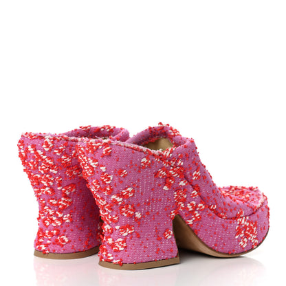 Bottega Veneta Boucle Slide Platform 115 Wedge Sandals 38 Bubble Gum 4 of 12