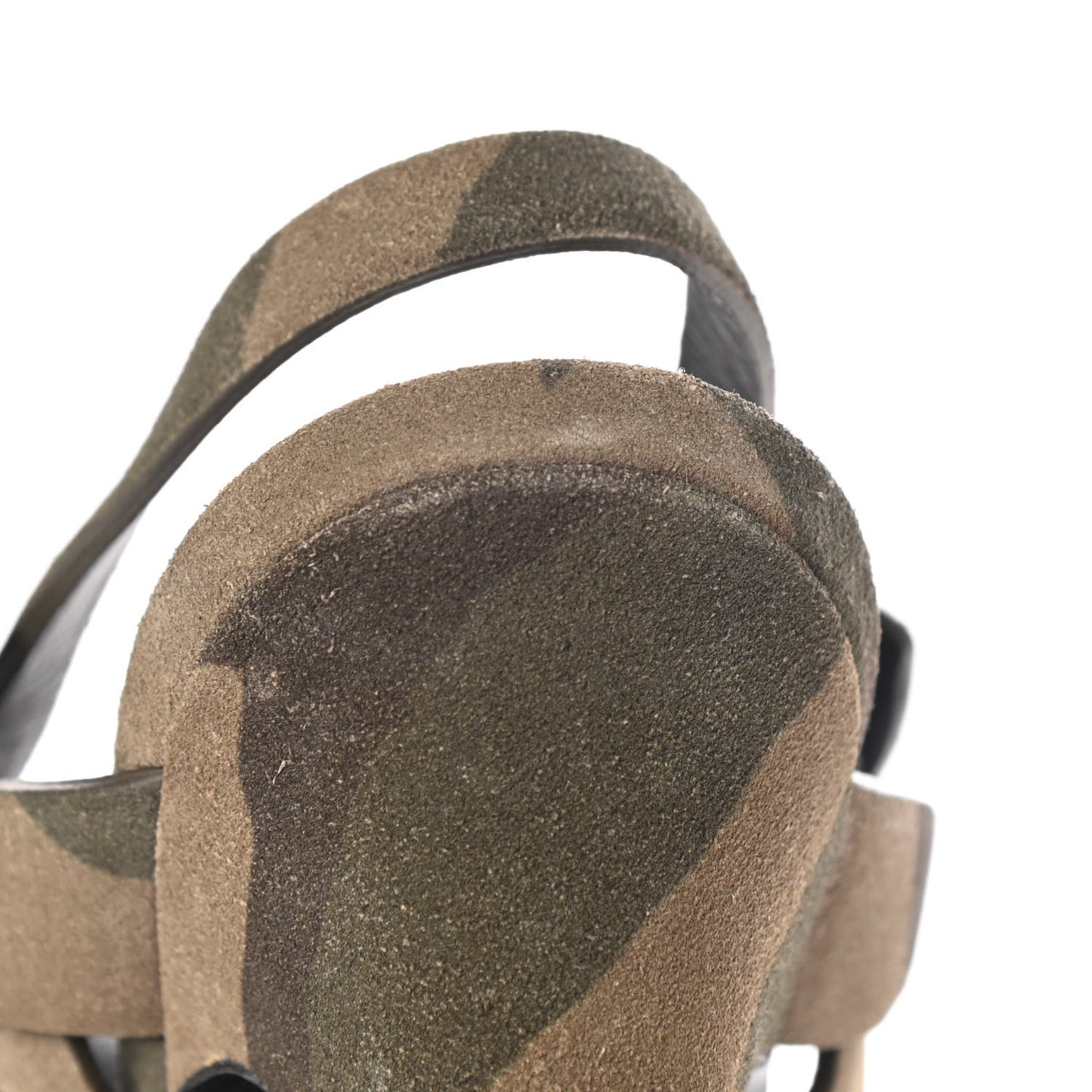 Suede Camouflage Print Tribute 105 Platform Sandals 39 Green