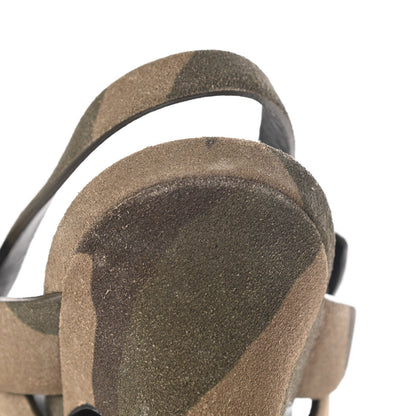 Saint Laurent Suede Camouflage Print Tribute 105 Platform Sandals 39 Green 10 of 18