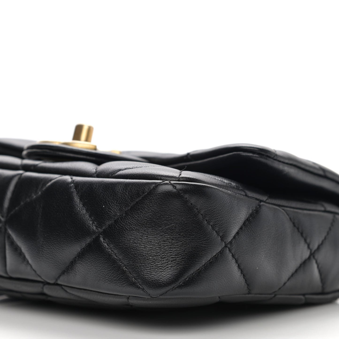 Lambskin Quilted Mini Funky Town Flap Black