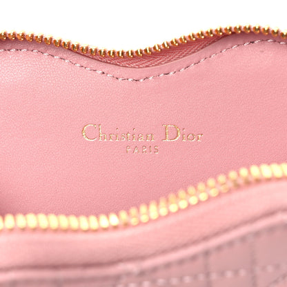 Christian Dior Calfskin Cannage Dioramour Caro Heart Pouch With Chain Old Rose 6 of 12
