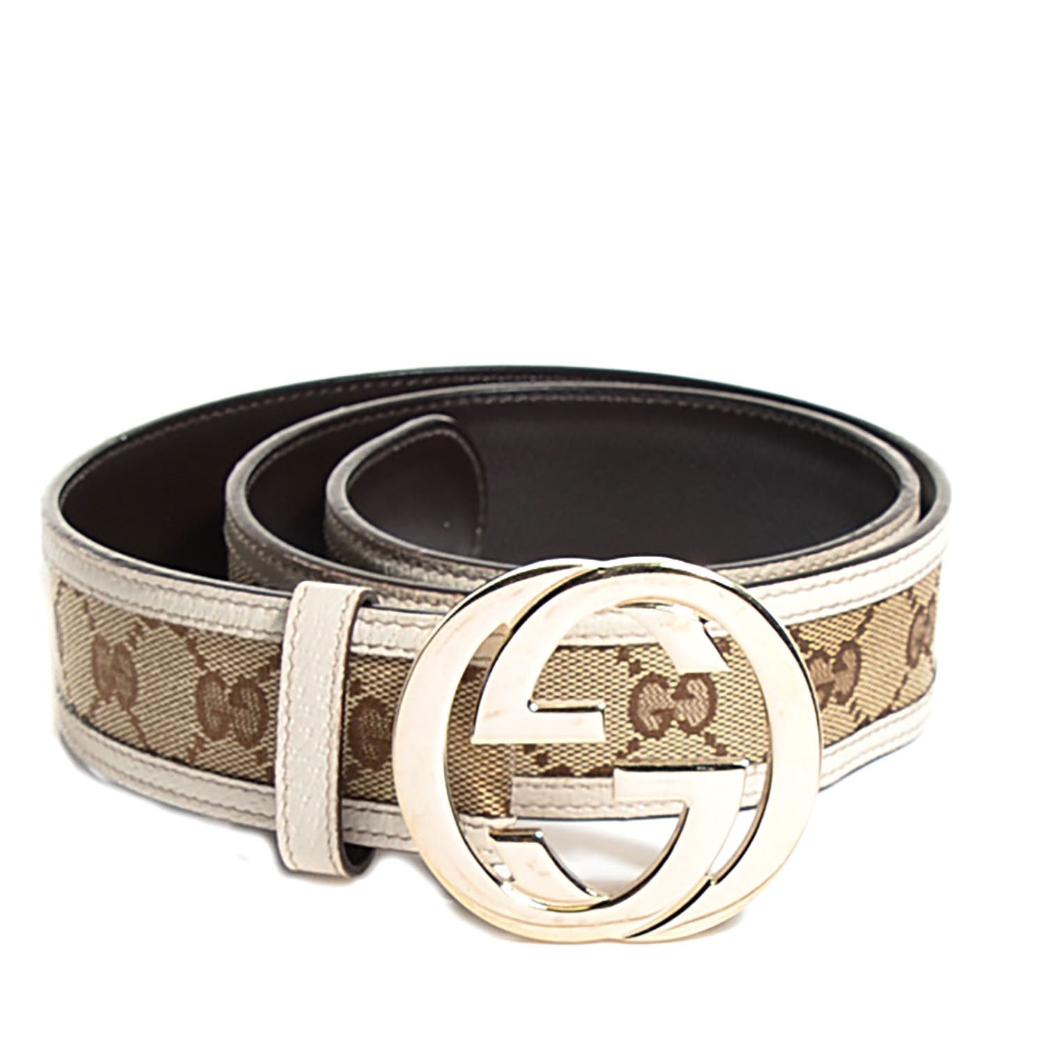 Gucci Monogram Interlocking G Belt 85 34 Off White 1 of 6