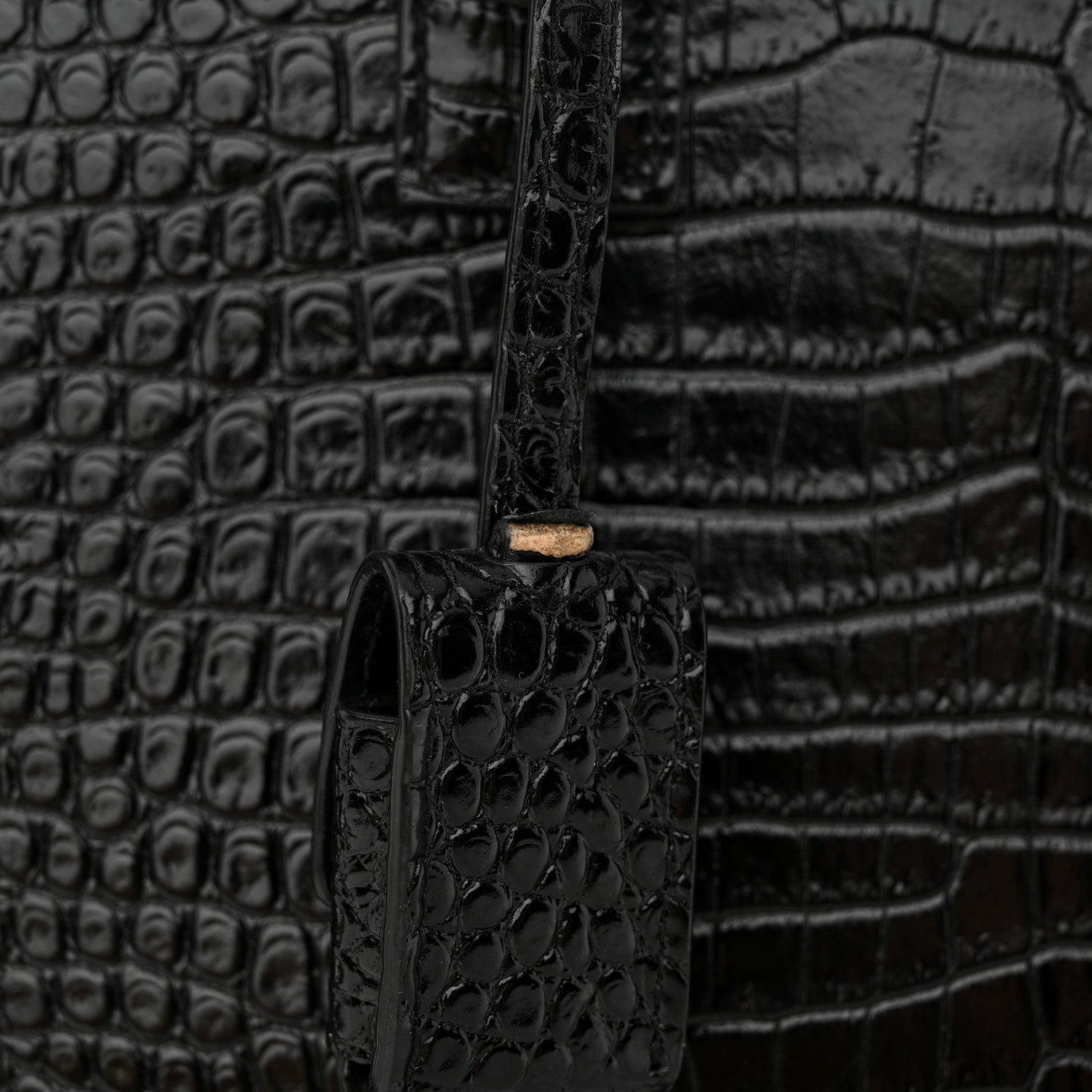 Saint Laurent Calfskin Crocodile Embossed Baby Sac De Jour Black 10 of 10