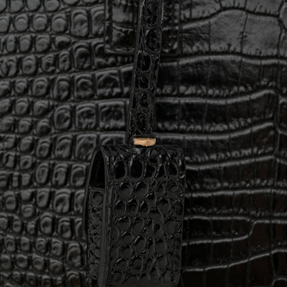 Saint Laurent Calfskin Crocodile Embossed Baby Sac De Jour Black 10 of 10