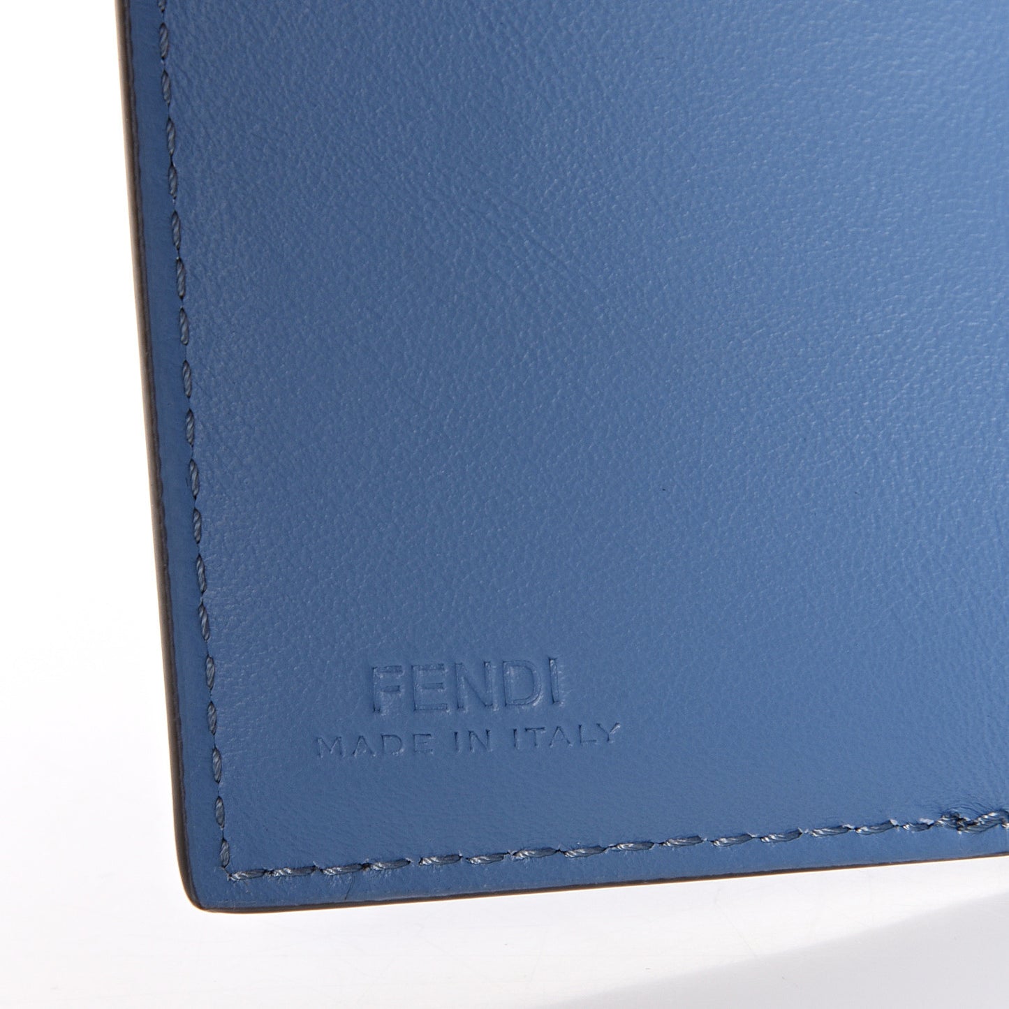 Vitello Liberty F is Fendi Bi-Color FF 1974 Embossed Micro Tri-Fold Envelope Wallet Maya Black Nebula