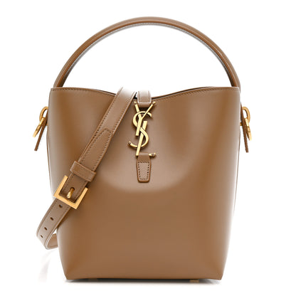 Saint Laurent Shiny Calfskin Le 37 Small Bucket Bag Dark Cork 1 of 12