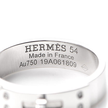 Hermes 18K White Gold Diamond PM Kelly Ring 54 6.75 4 of 5