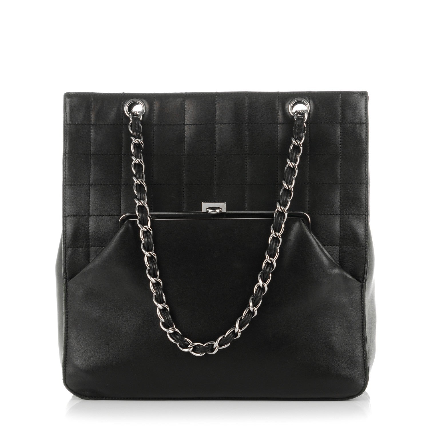 Chanel Lambskin Square Stitched Tote Black 1 of 9