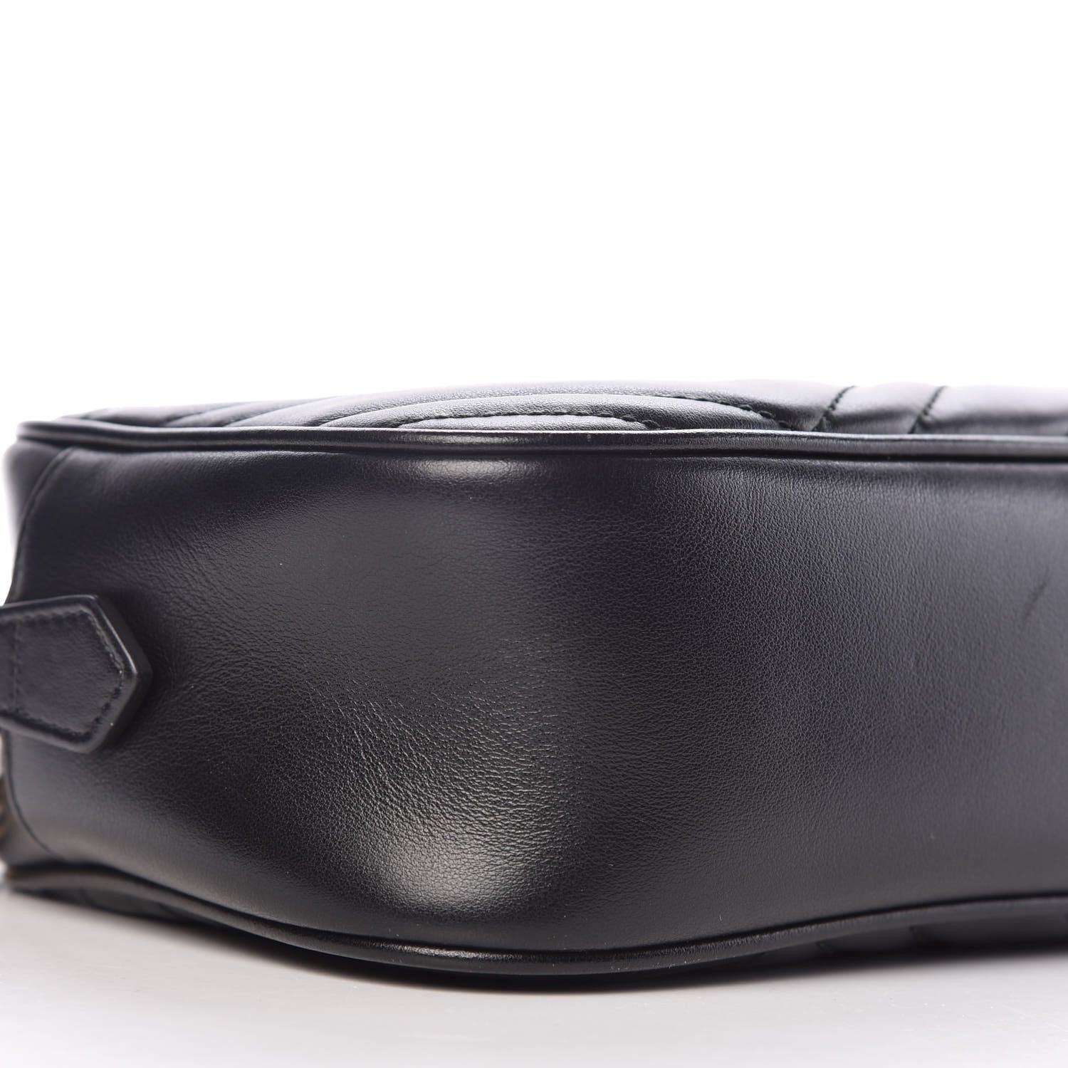 Gucci Calfskin Matelasse Small GG Marmont Chain Shoulder Bag Black 8 of 9
