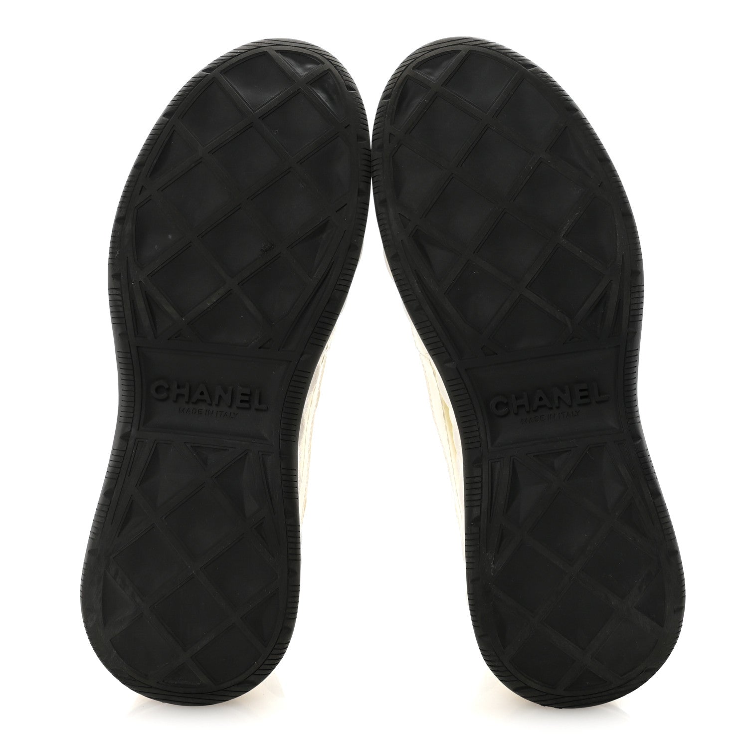Chanel Velvet Calfskin Mixed Fibers CC Sneakers 38 Ivory Black 11 of 18