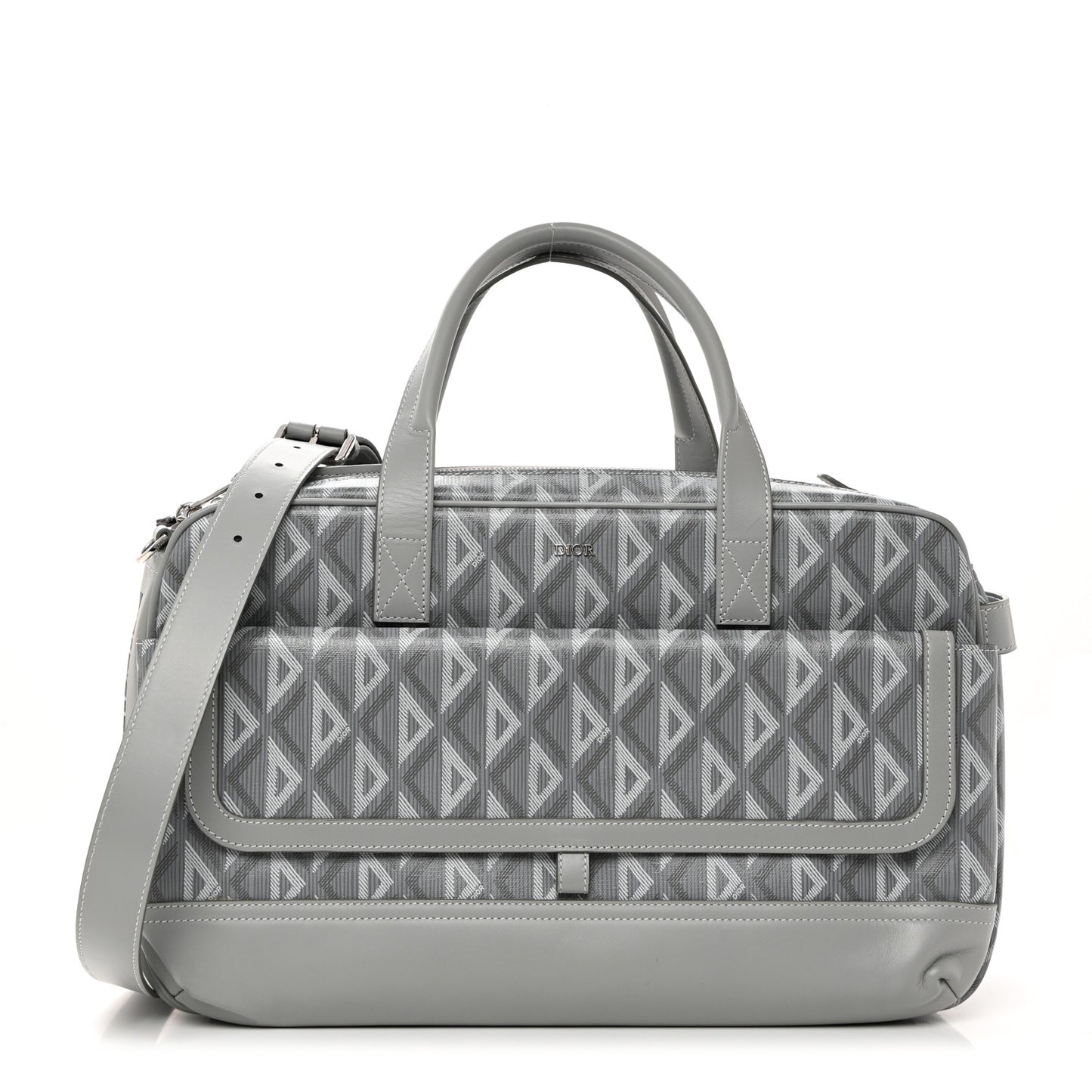 CD Diamond Canvas Calfskin Hit The Road Pet Carrier Gray