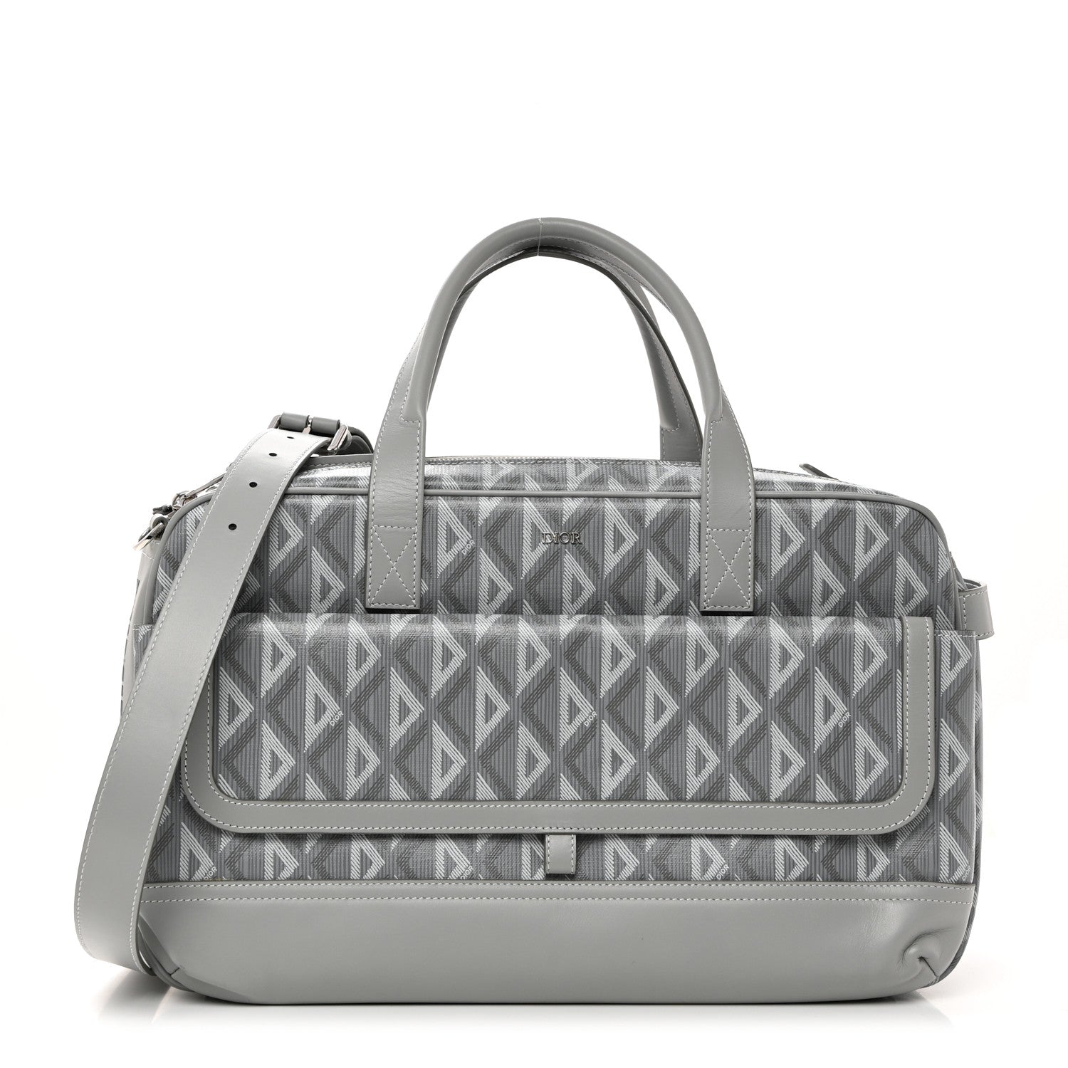 Christian Dior CD Diamond Canvas Calfskin Hit The Road Pet Carrier Gray 1 of 10