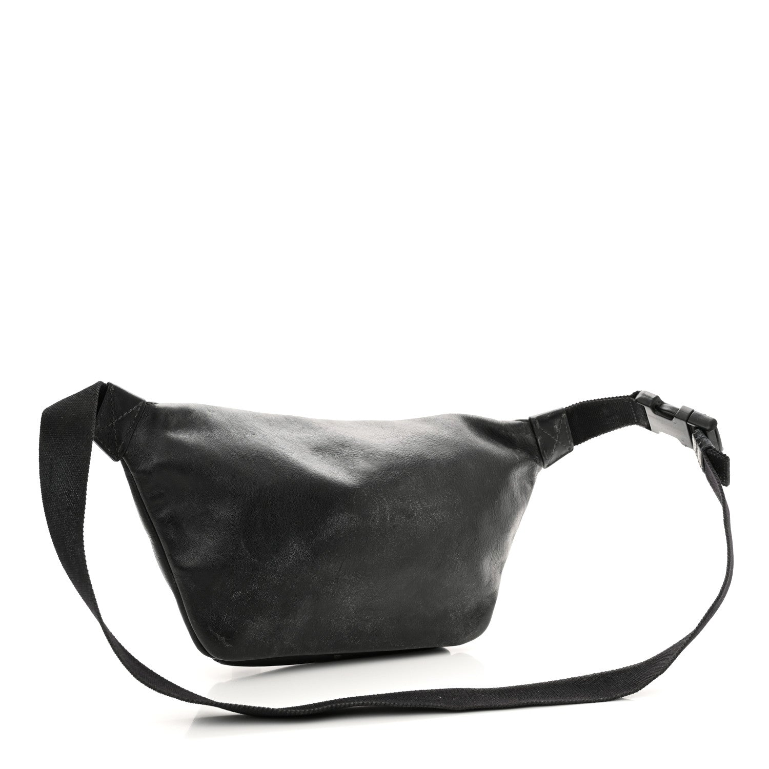 Balenciaga Smooth Calfskin Logo Large Everyday Beltpack Black White 2 of 15