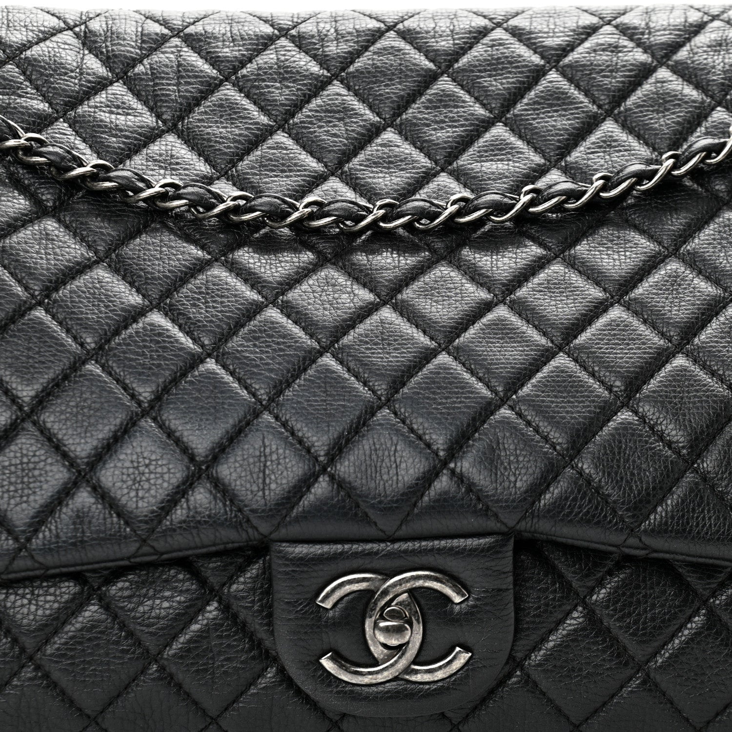 Chanel Calfskin Quilted XXL Travel Flap Bag Black 8 of 10