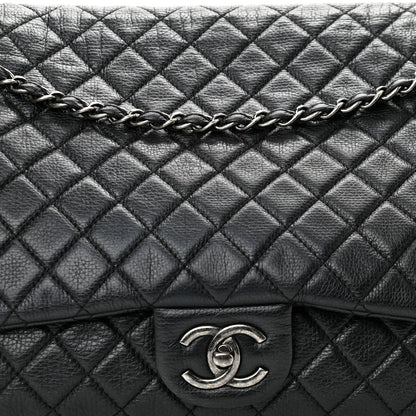 Chanel Calfskin Quilted XXL Travel Flap Bag Black 8 of 10