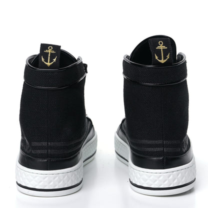 Chanel Fabric Lambskin Lace Up Cap Toe Sneakers 38.5 Black 6 of 7