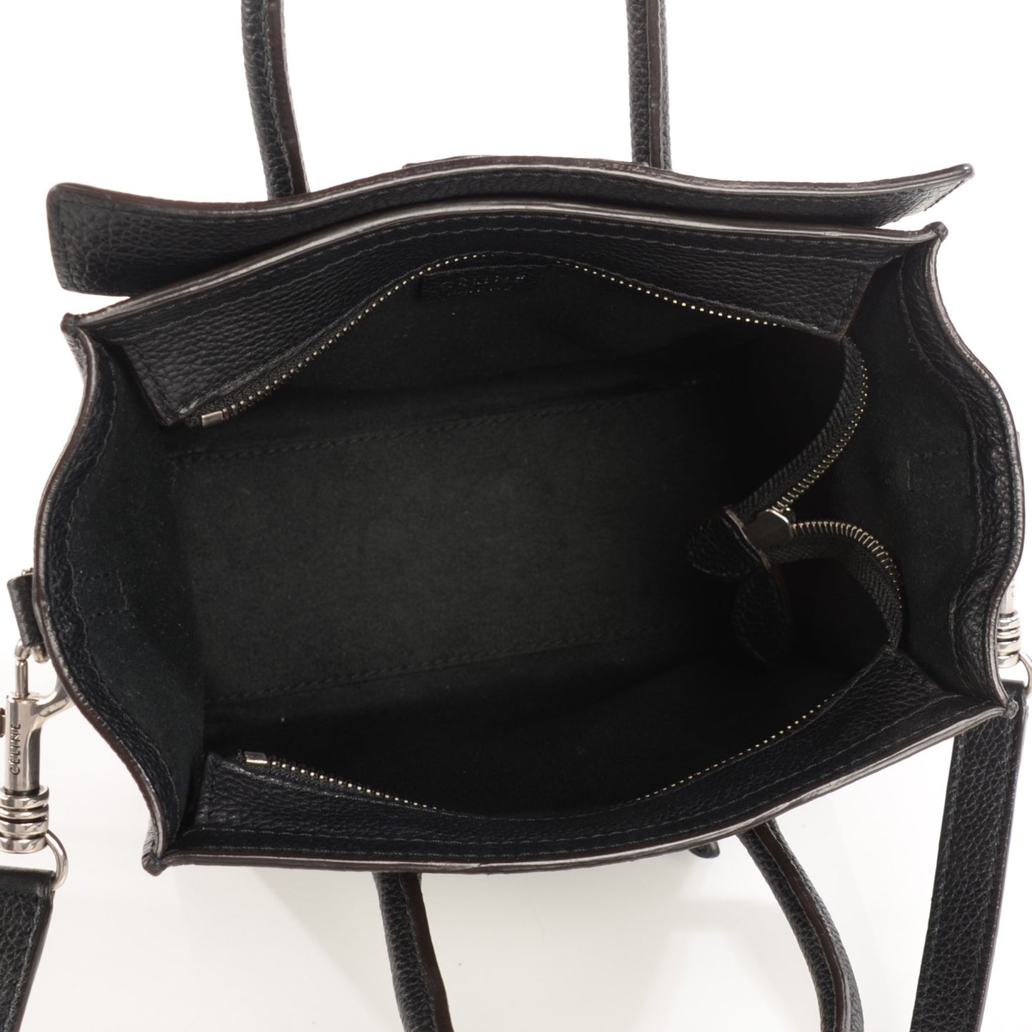Drummed Calfskin Nano Luggage Black