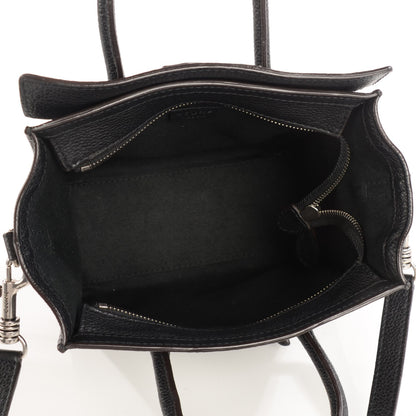 Celine Drummed Calfskin Nano Luggage Black 5 of 8