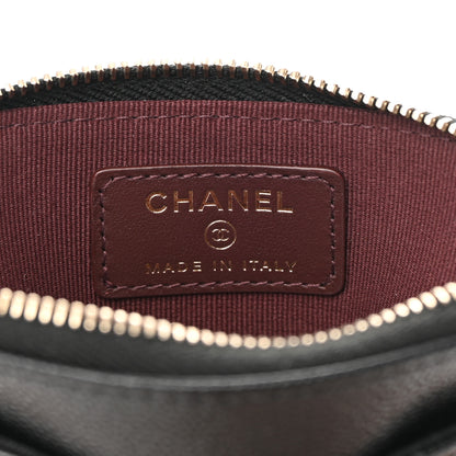 Chanel Caviar Quilted Zip Card Holder Wallet Black 6 of 10