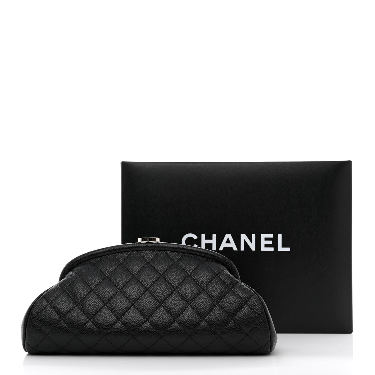 Caviar Quilted Timeless Clutch Black