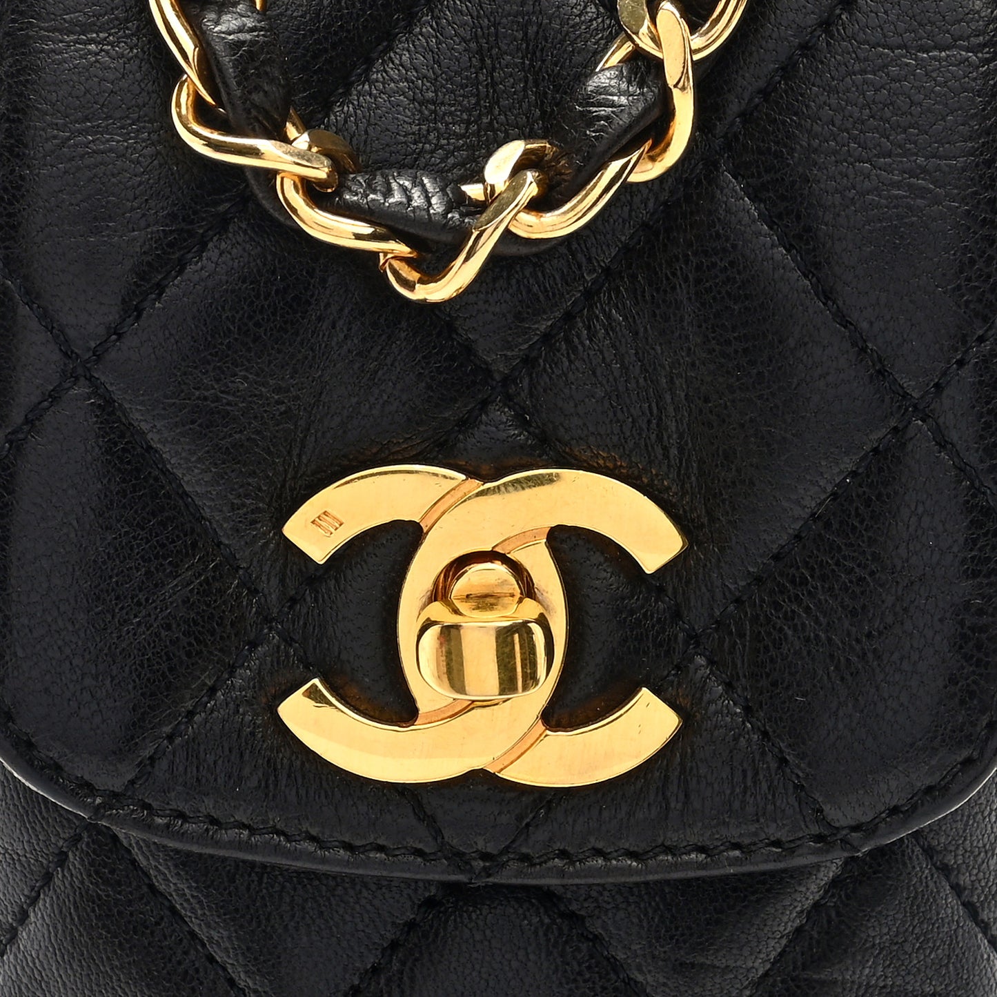 Lambskin Quilted Phone Holder Black