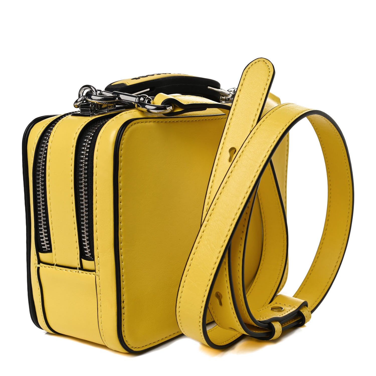 Marc Jacobs Calfskin Mini The Textured Box Bag Yellow 893485