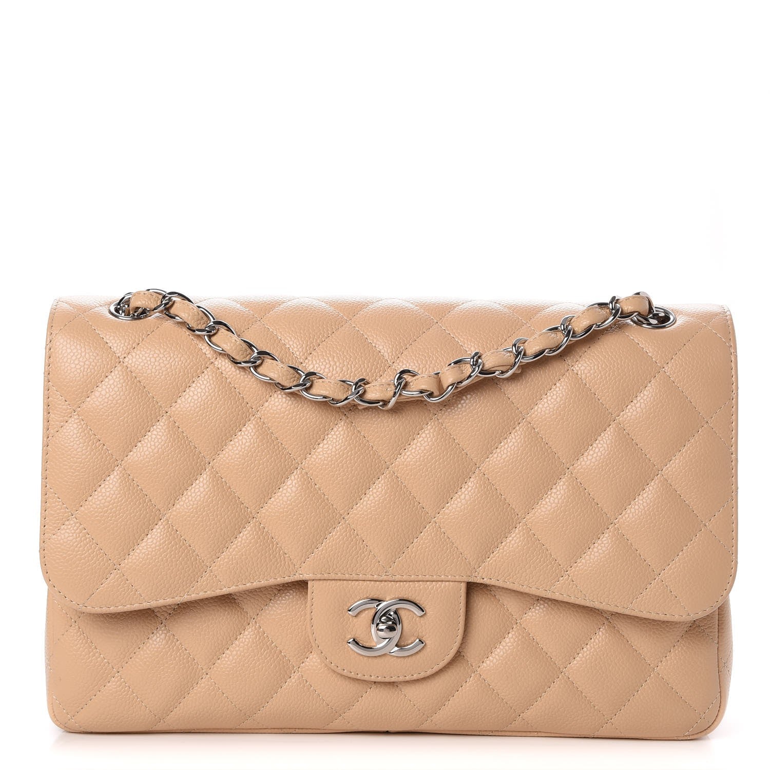 Chanel Caviar Quilted Jumbo Double Flap Beige Clair 1 of 8