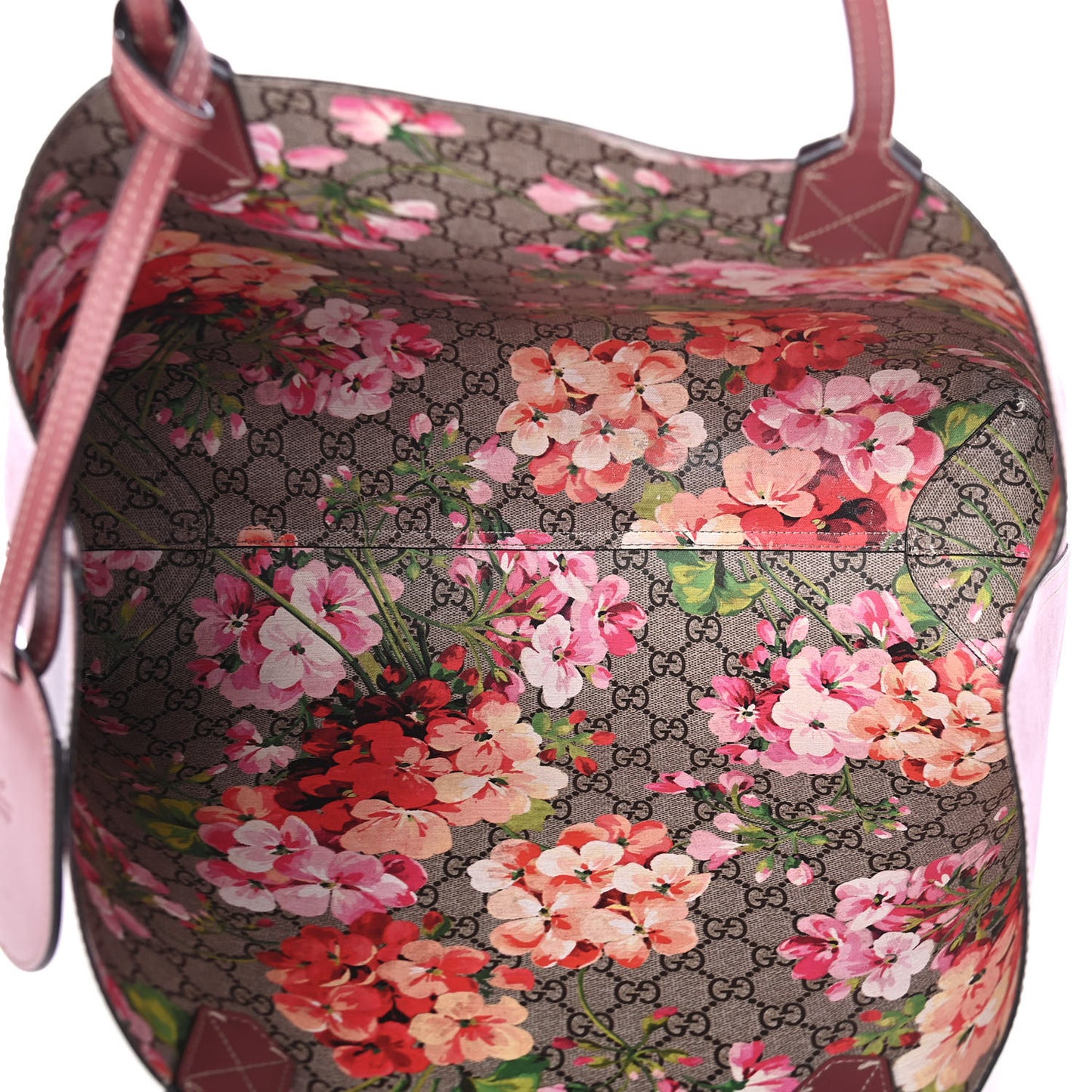 GG Supreme Monogram Blooms Medium Reversible Tote Beige Multicolor Dry Rose