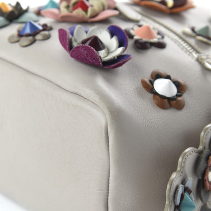 Fendi Vitello Dolce Flowerland Studded Mini Backpack Grigio Polvere Multicolor 10 of 13