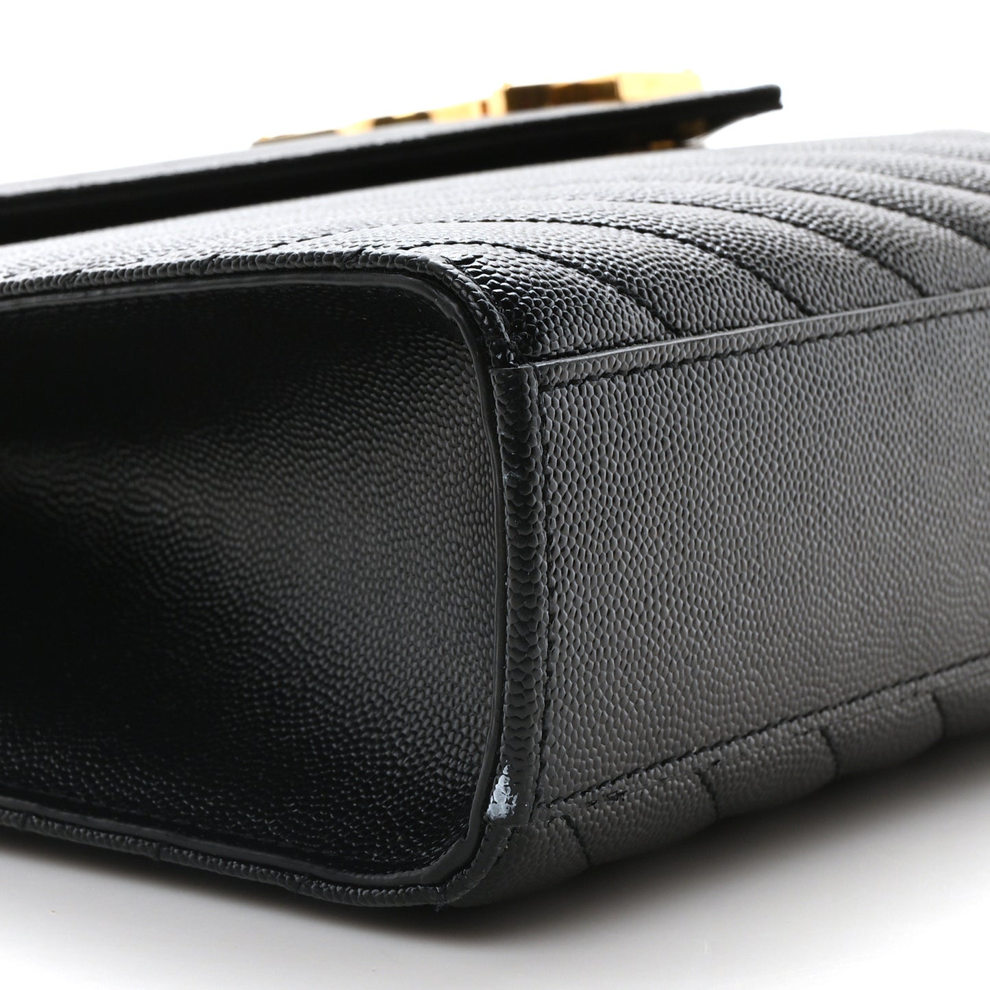 Grain De Poudre Matelasse Chevron Large Monogram Satchel Black