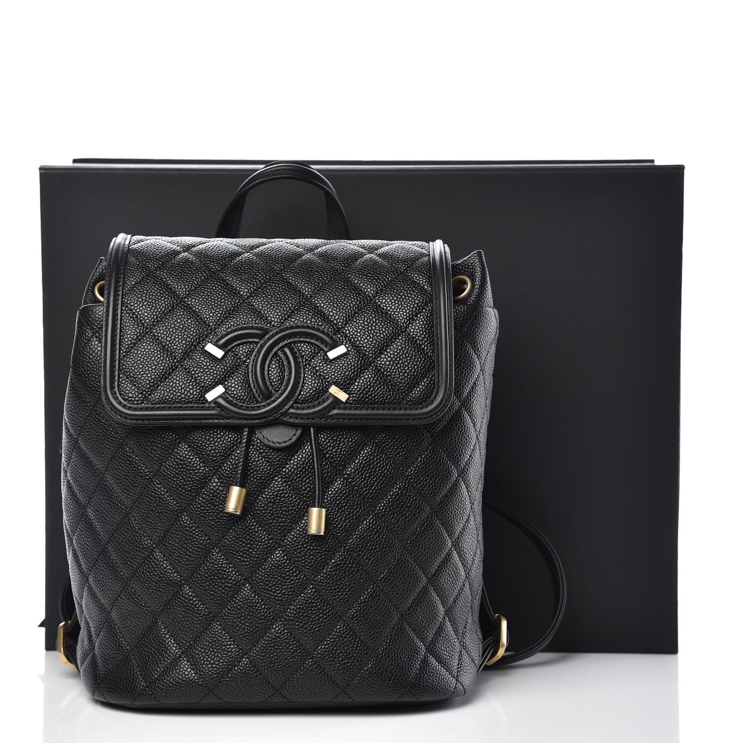 Caviar Quilted Filigree Backpack Black