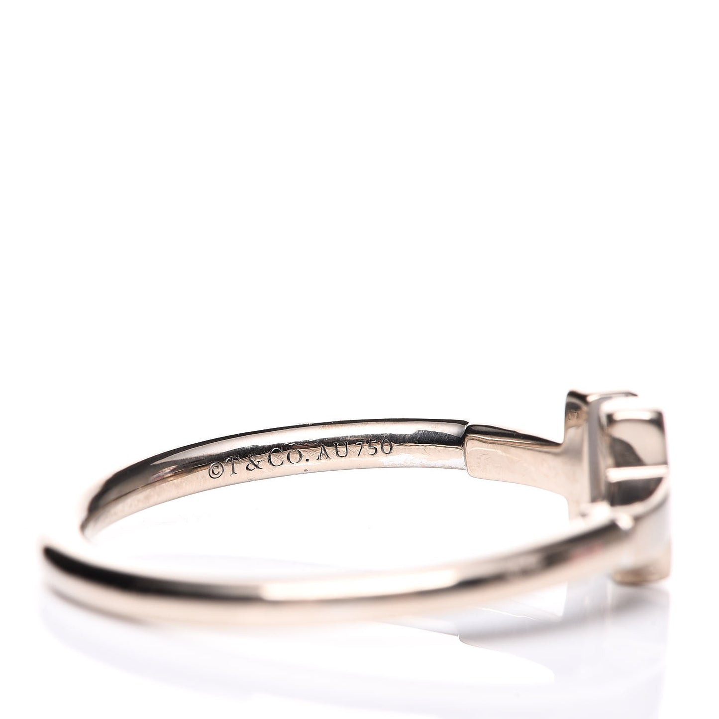 18K White Gold T Wire Ring 53 6.25