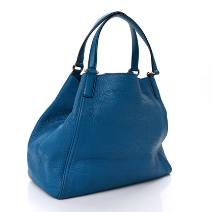 Gucci Pebbled Calfskin Medium Soho Shoulder Bag Riviera Blue 3 of 16