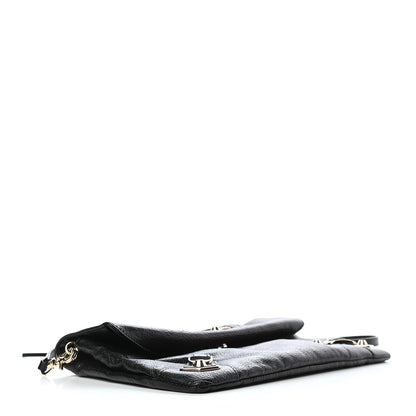 Balenciaga Chevre Gold Metallic Edge Hardware Envelope Clutch Black 4 of 10