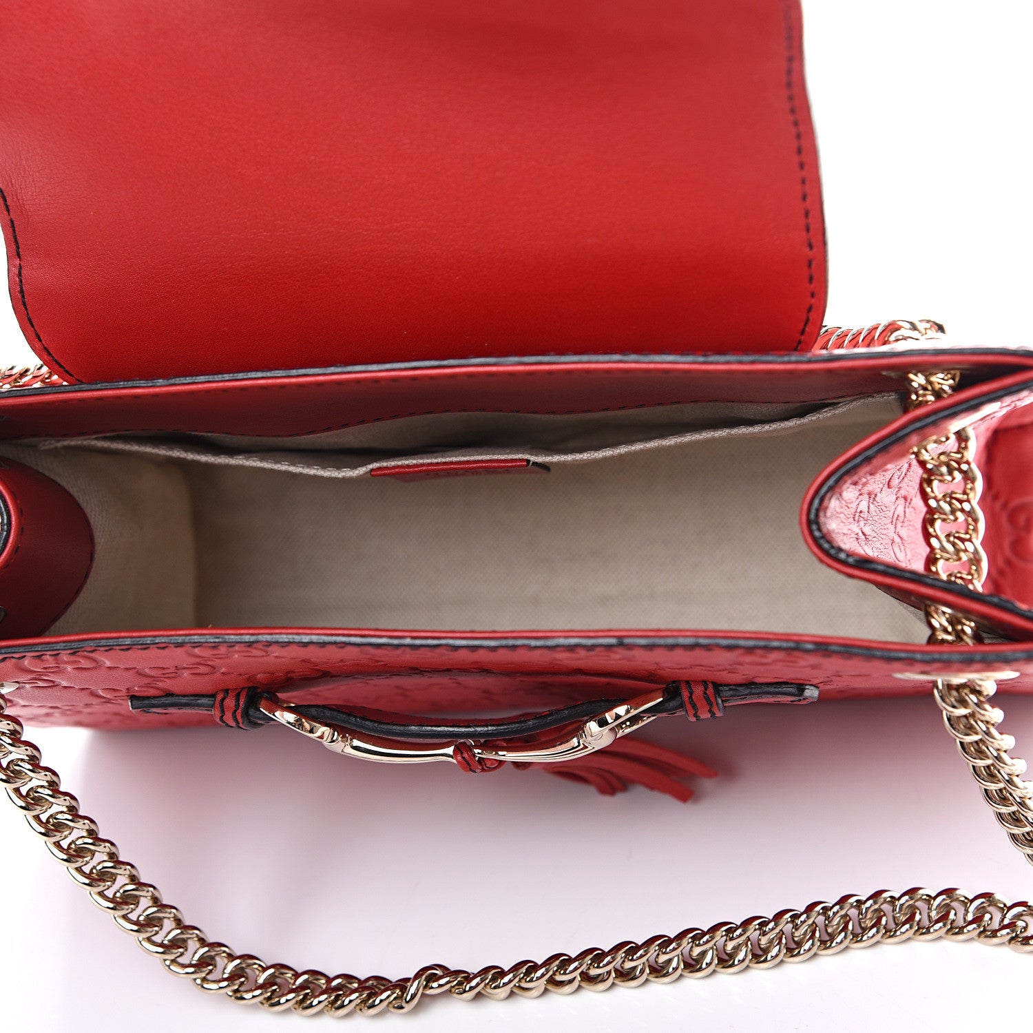 Gucci Guccissima Small Emily Shoulder Bag Red 6 of 9