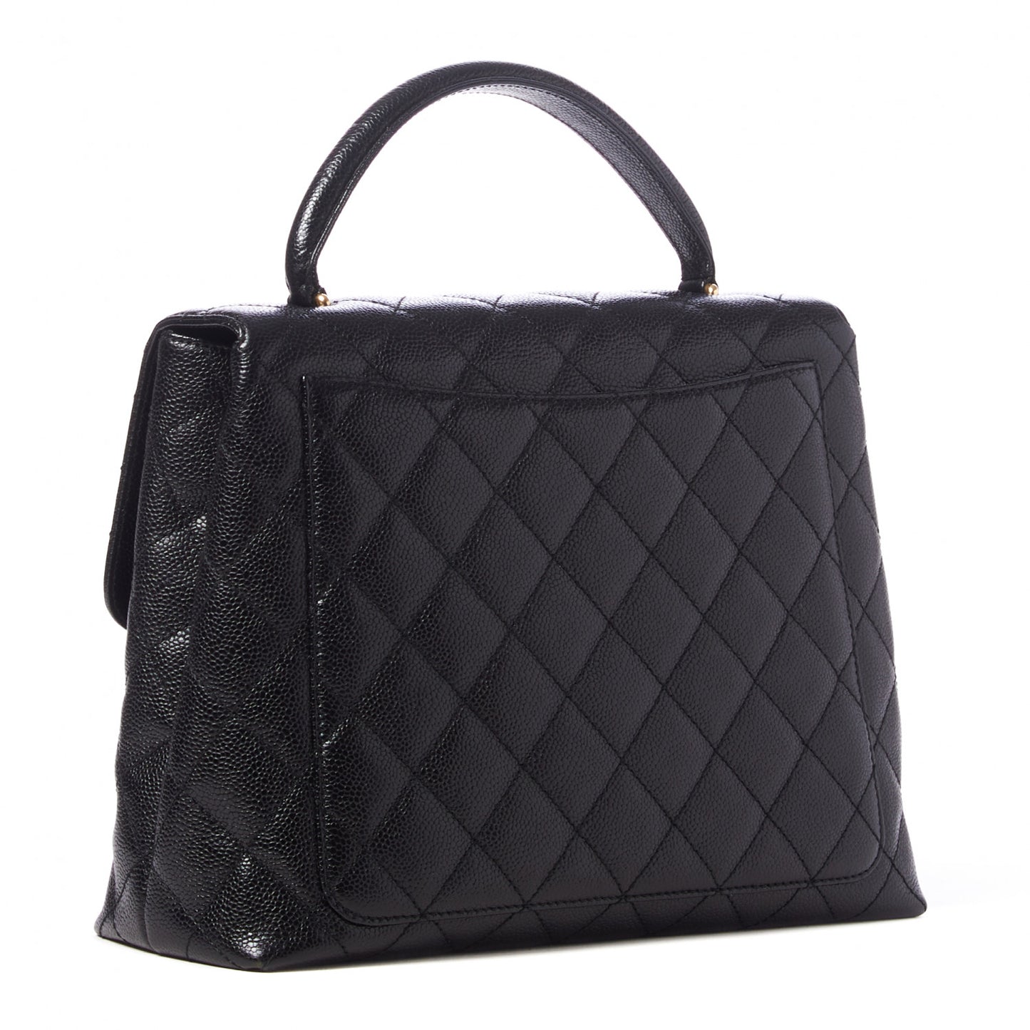 Caviar Quilted Jumbo Kelly Flap Black
