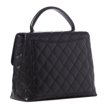 Chanel Caviar Quilted Jumbo Kelly Flap Black 2 of 9