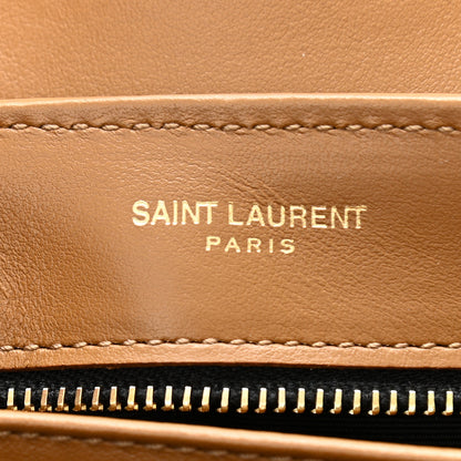 Saint Laurent Calfskin Y Quilted Monogram Toy Loulou Crossbody Bag Dark Natural 6 of 11