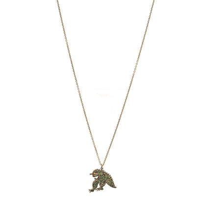Christian Dior Metal Enamel Niki De Saint Phalle Dragon Necklace Gold Green 1 of 5