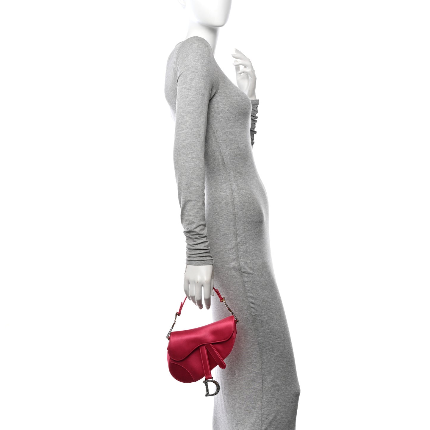 Satin Crystal Mini Saddle Bag Light Shock